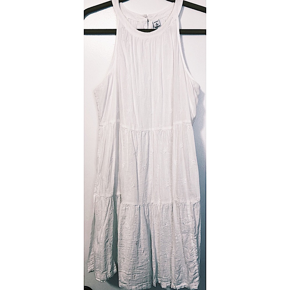 Adorable White Ruffle Sun Dress